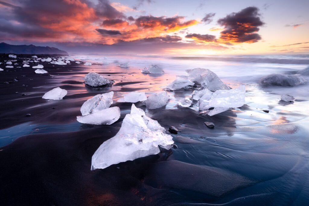 Zonsondergang met grijsverloopfilter