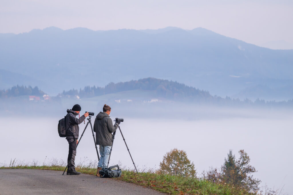 Fotografen in actie in Slovenië