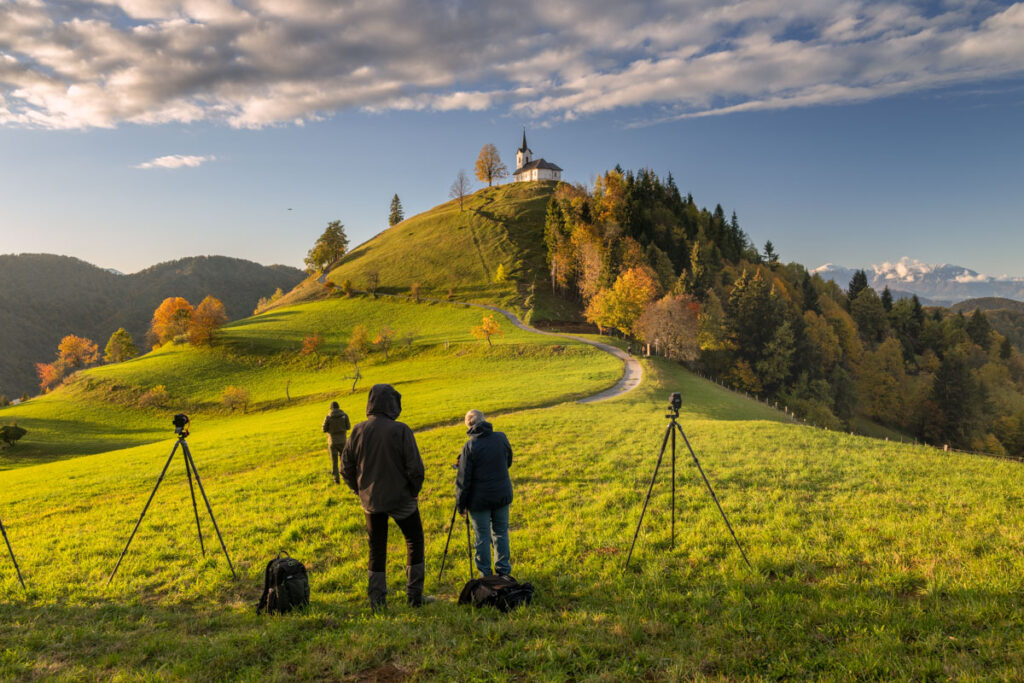 Fotografen in actie in Slovenië