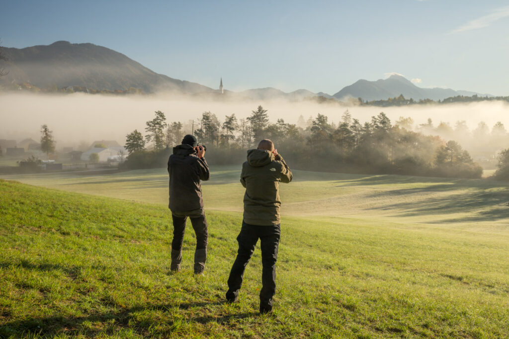 Fotografen in actie in Slovenië